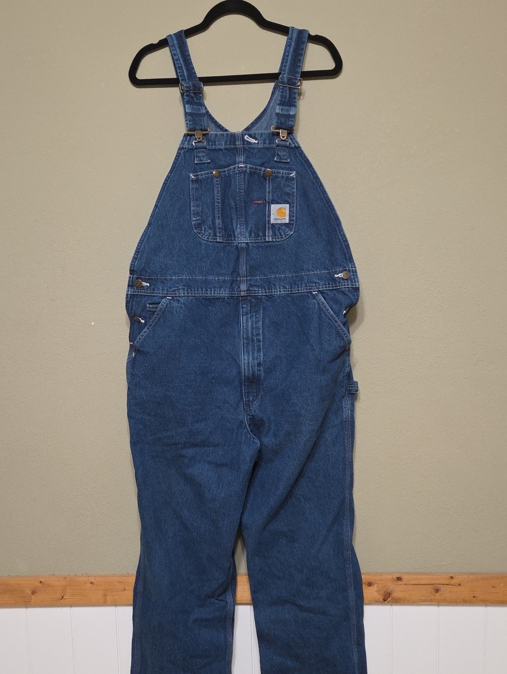 Carhartt Dark Blue Denim Bib Overalls